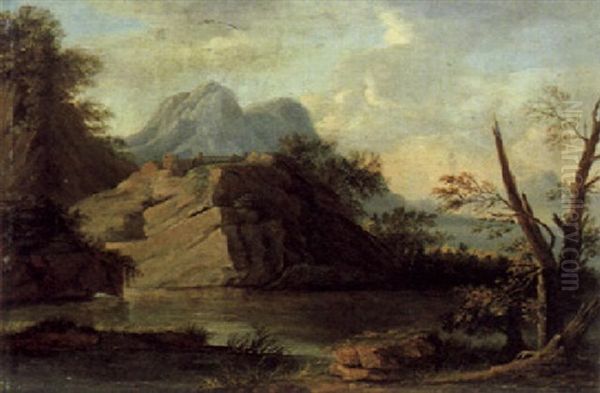 Gebirgige Fluslandschaft Oil Painting by Joachim Franz Beich