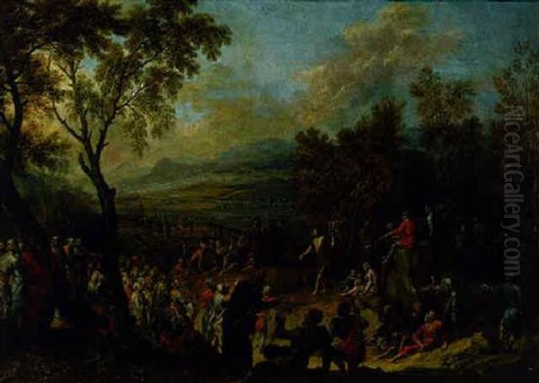 Christ Preaching To The Multitude Oil Painting by Joachim Franz Beich