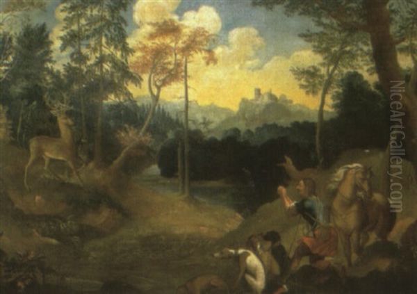 The Conversion Of St. Eustace Oil Painting by Joachim Franz Beich