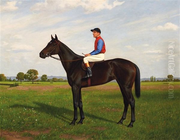 Der Jockey Auf Seinem Pferd Oil Painting by Robert Beielstein