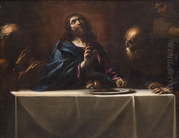 Cena In Emmaus Oil Painting by Giovanni Battista Beinaschi