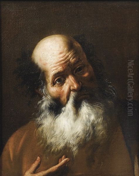 Buste D'homme Barbu Oil Painting by Giovanni Battista Beinaschi