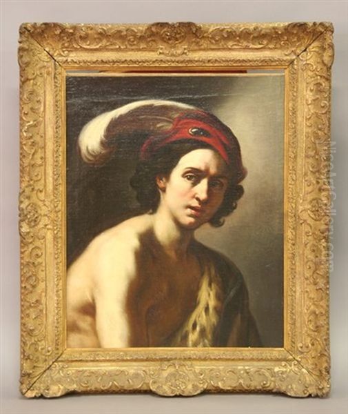 Jeune Homme Portant Un Beret A Plume by Giovanni Battista Beinaschi