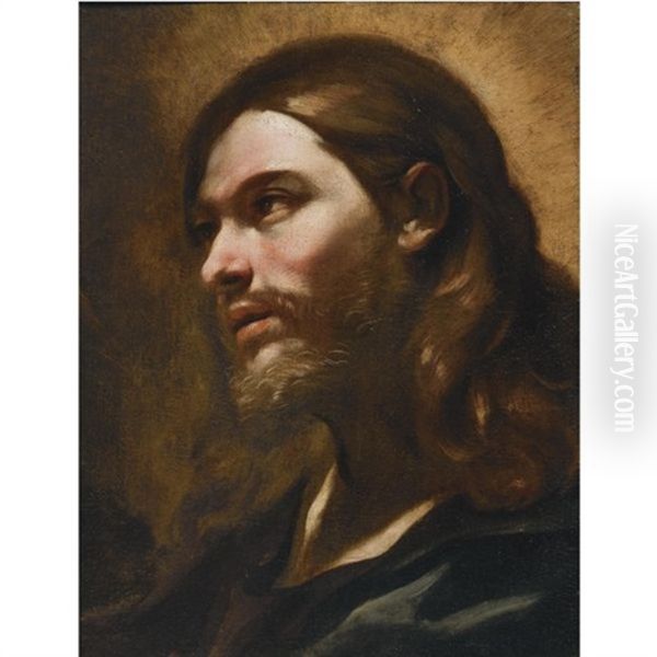 Head Of Christ Oil Painting by Giovanni Battista Beinaschi