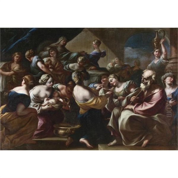 The Birth Of The Virgin Oil Painting by Giovanni Battista Beinaschi