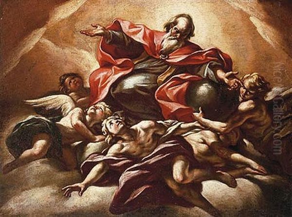 God The Father In Glory Oil Painting by Giovanni Battista Beinaschi