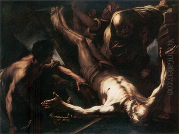 The Crucifixion Of Saint Peter Oil Painting by Giovanni Battista Beinaschi