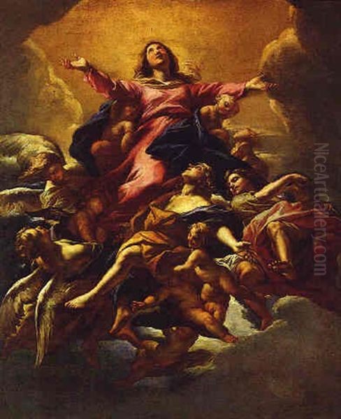 The Assumption Of The Virgin Oil Painting by Giovanni Battista Beinaschi