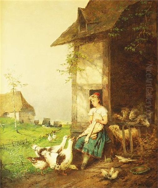 Ganseliesel Oil Painting by Fritz Beinke