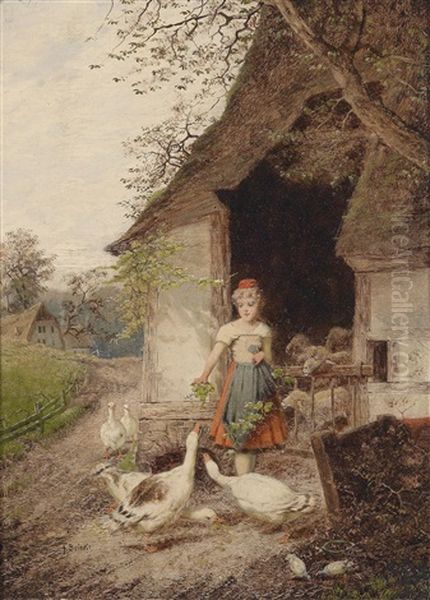 Landliche Idylle Oil Painting by Fritz Beinke