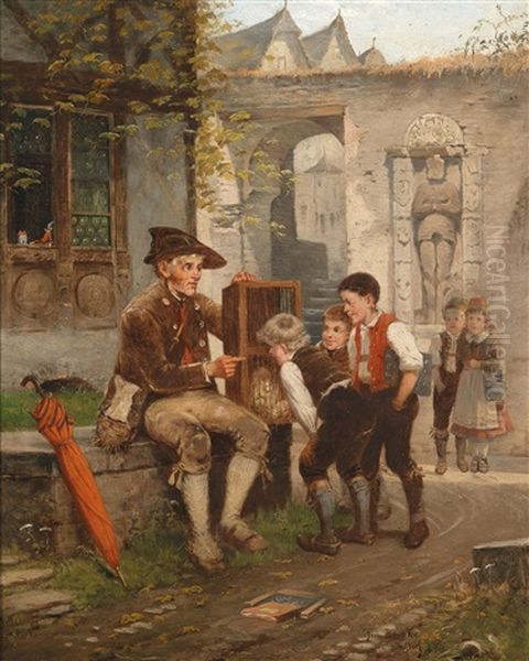 Der Mausefanger Oil Painting by Fritz Beinke