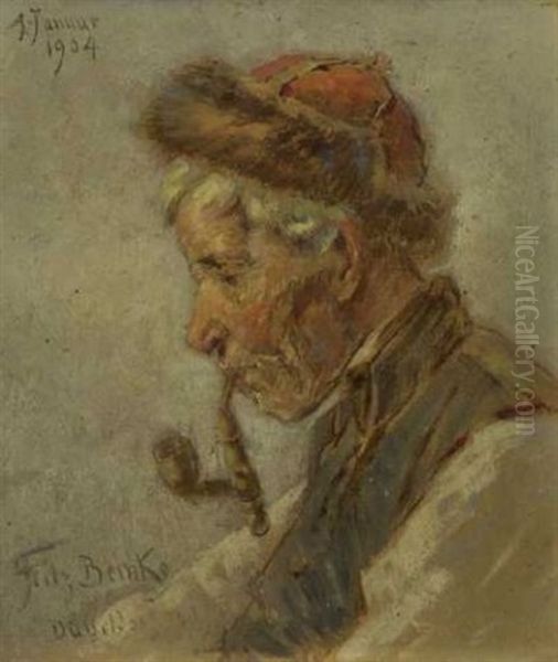 Bildnis Des Schweinehirten Georg Lempel Oil Painting by Fritz Beinke