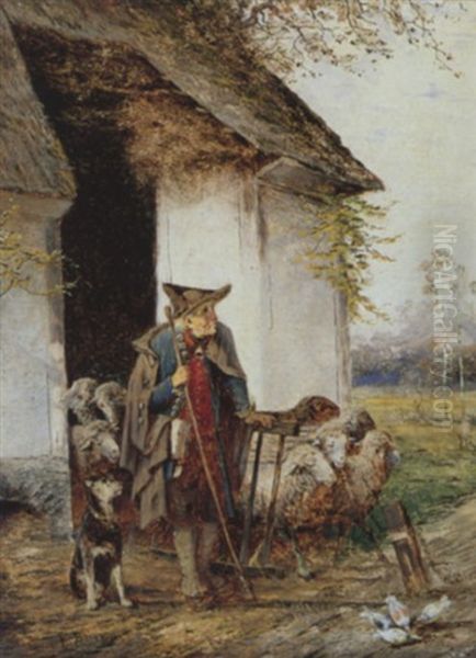 Der Schafer Oil Painting by Fritz Beinke