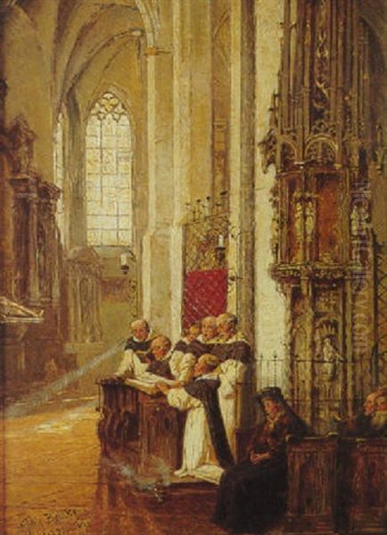 Dominikanermesse In Der Lambertuskirche, Dusseldorf Oil Painting by Fritz Beinke