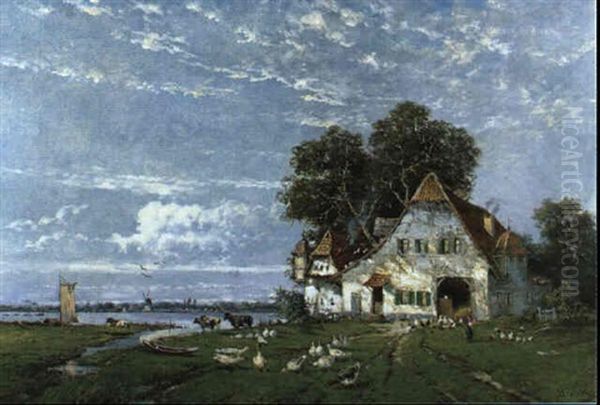 Hollandische Landschaft Oil Painting by Fritz Beinke