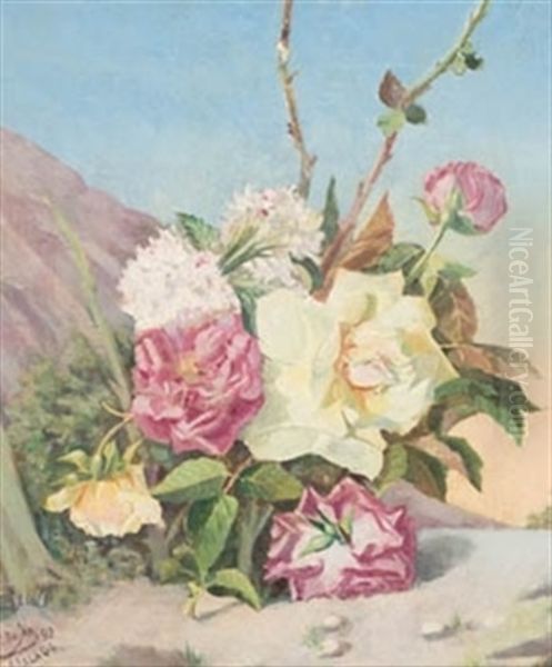 Flores Oil Painting by Pablo Antonio Bejar Novella