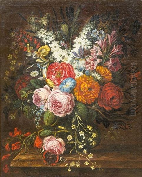 Floral Still Life Oil Painting by Daniel van Beke