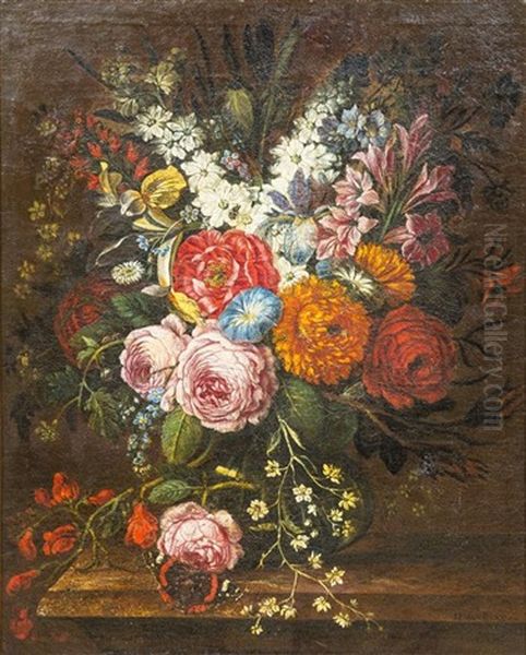 Floral Still Life Oil Painting by Daniel van Beke