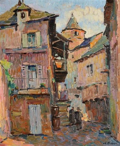 Ruelle Aux Vielles Maisons Oil Painting by Pierre De Belay