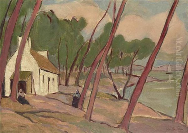 La Maison Sous Les Pins, Bretagne Oil Painting by Pierre De Belay