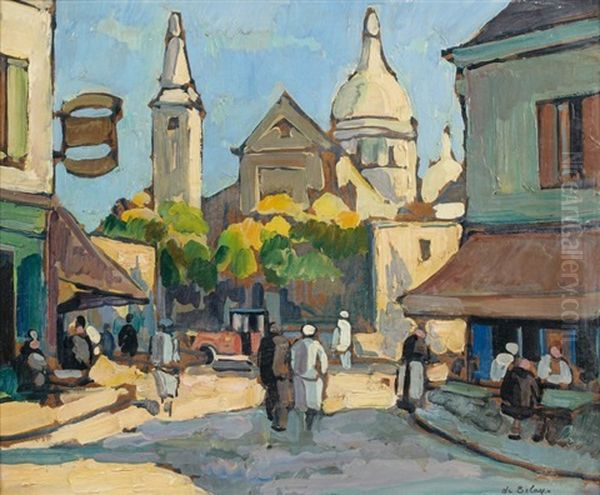 Paris, La Place Du Tertre, Montmartre Oil Painting by Pierre De Belay