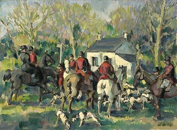 Chasse A Courre Oil Painting by Pierre De Belay