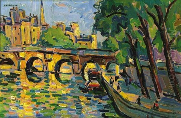 Le Pont Neuf Oil Painting by Pierre De Belay