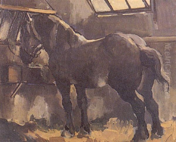 Percheron Oil Painting by Pierre De Belay