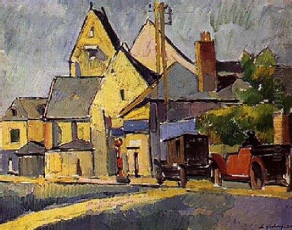 Village En Bretagne Oil Painting by Pierre De Belay