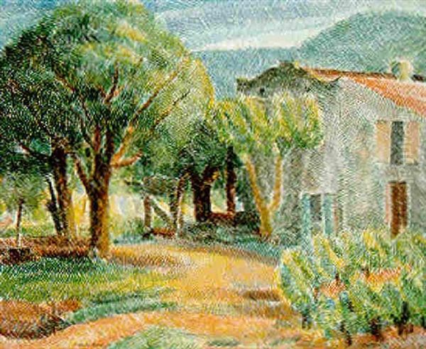 Maison Parmi Les Arbres Oil Painting by Pierre De Belay