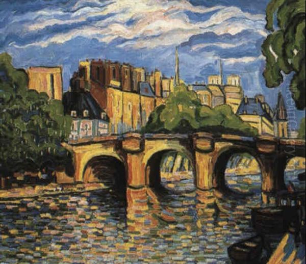 Le Pont-neuf Oil Painting by Pierre De Belay