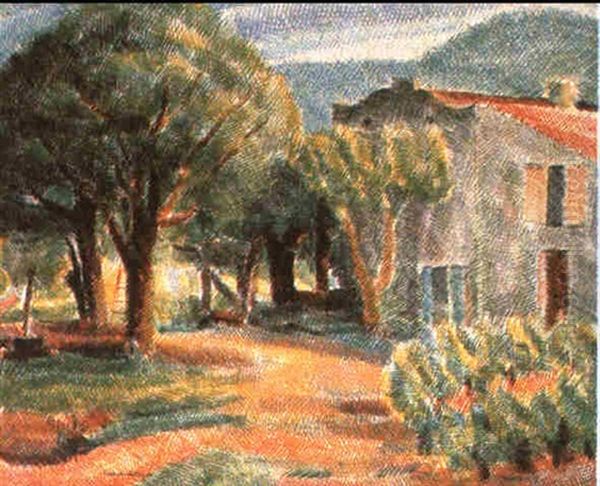 Maison Parmi Les Arbres Oil Painting by Pierre De Belay