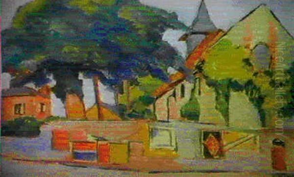 L'eglise Du Village Oil Painting by Pierre De Belay