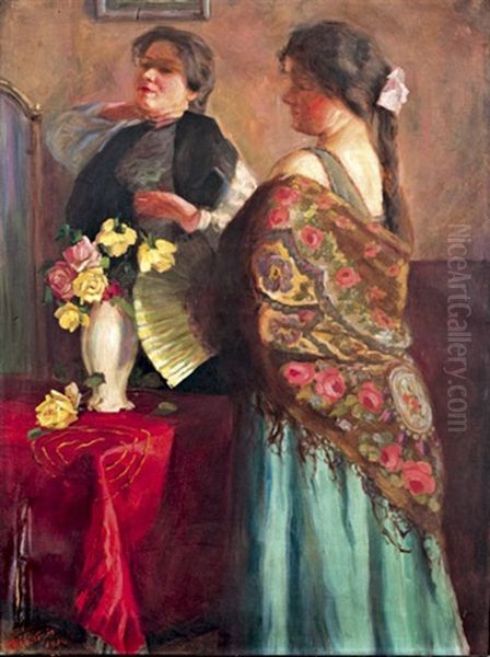 Holgyek Oil Painting by Ernoe Voeroes Beli