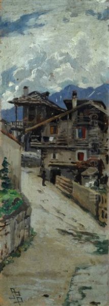 Paese Di Montagna Oil Painting by Adolfo Belimbau