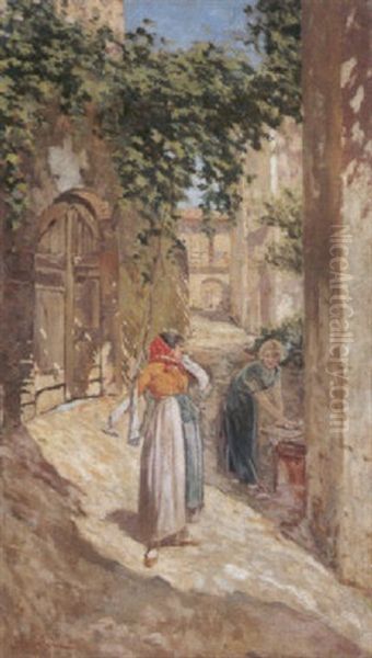 Alla Fonte Oil Painting by Adolfo Belimbau