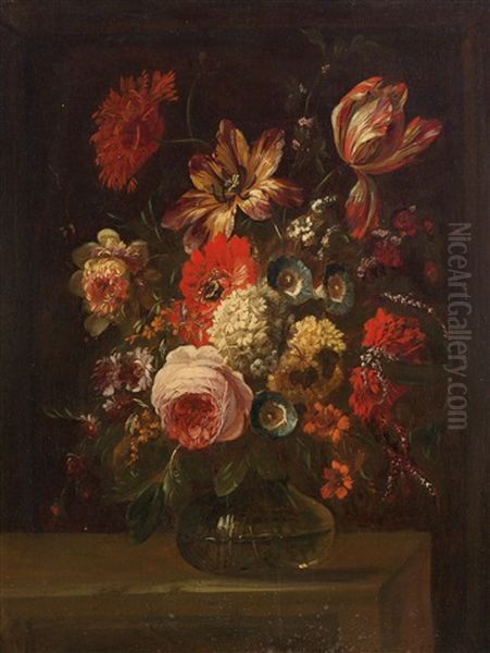 A Still Life Of Flowers Oil Painting by Jean-Baptiste Belin de Fontenay the Elder