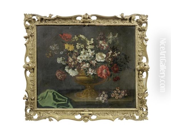 Still Life Of Flowers Oil Painting by Jean-Baptiste Belin de Fontenay the Elder