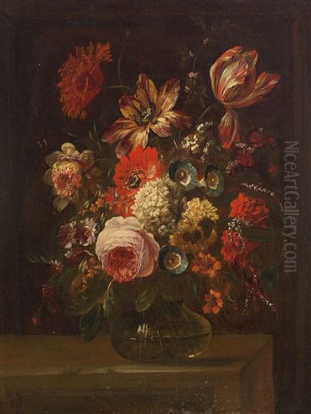 A Still Life Of Flowers Oil Painting by Jean-Baptiste Belin de Fontenay the Elder