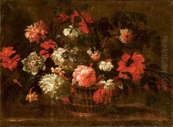 Corbeille De Fleurs Oil Painting by Jean-Baptiste Belin de Fontenay the Elder