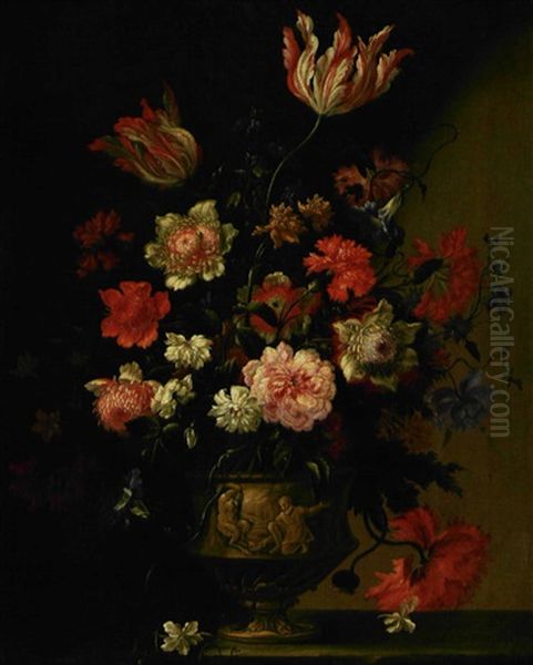 Bouquet De Fleurs Oil Painting by Jean-Baptiste Belin de Fontenay the Elder