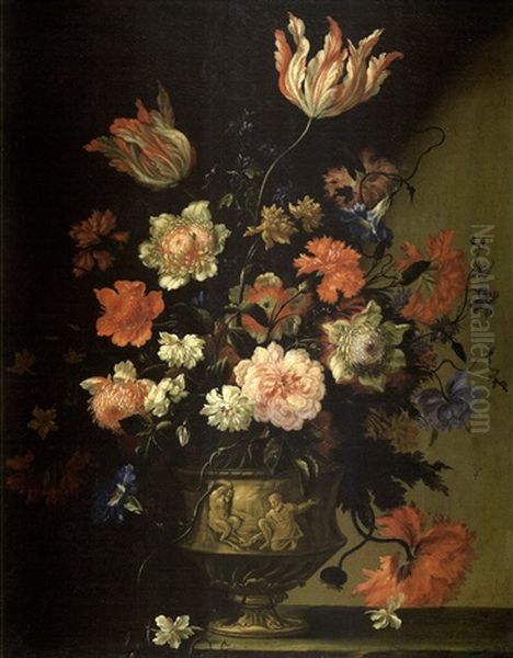 Bouquet De Fleur Oil Painting by Jean-Baptiste Belin de Fontenay the Elder