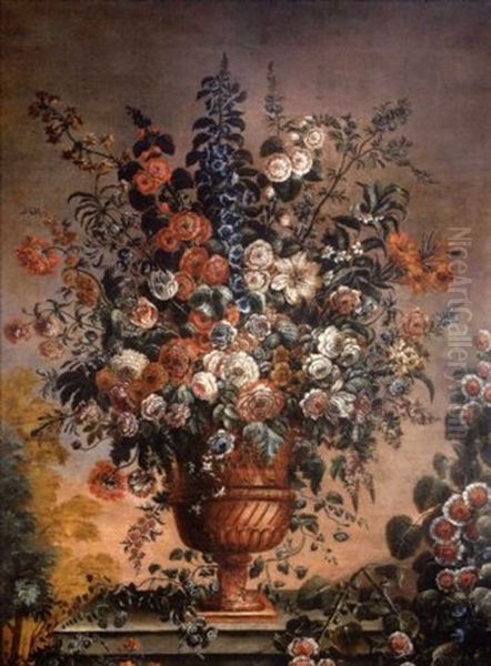 Nature Morte De Fleurs Dans Un Vase En Bronze Dore by Jean-Baptiste Belin de Fontenay the Elder