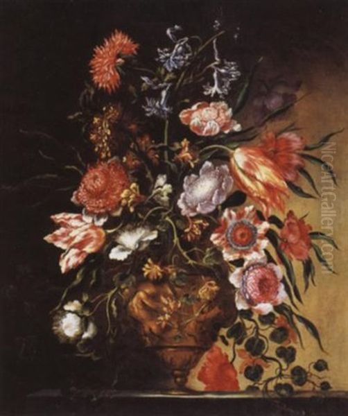 Floral Still Life Oil Painting by Jean-Baptiste Belin de Fontenay the Elder