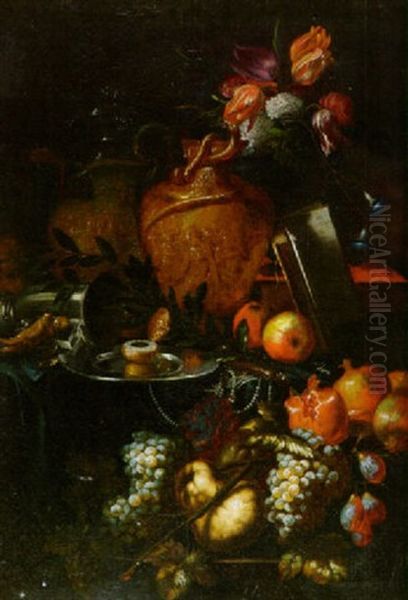 Vanitasstilleben Oil Painting by Jean-Baptiste Belin de Fontenay the Elder