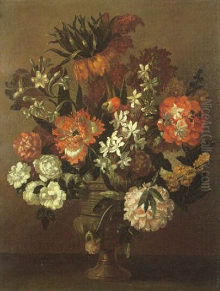 A Still Life Of Flowers Oil Painting by Jean-Baptiste Belin de Fontenay the Elder