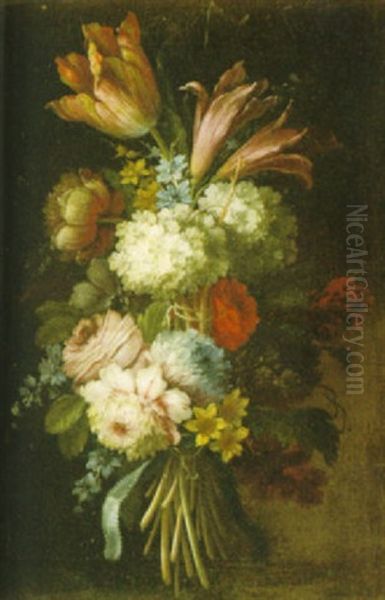 Blomsterstilleben Oil Painting by Jean-Baptiste Belin de Fontenay the Elder