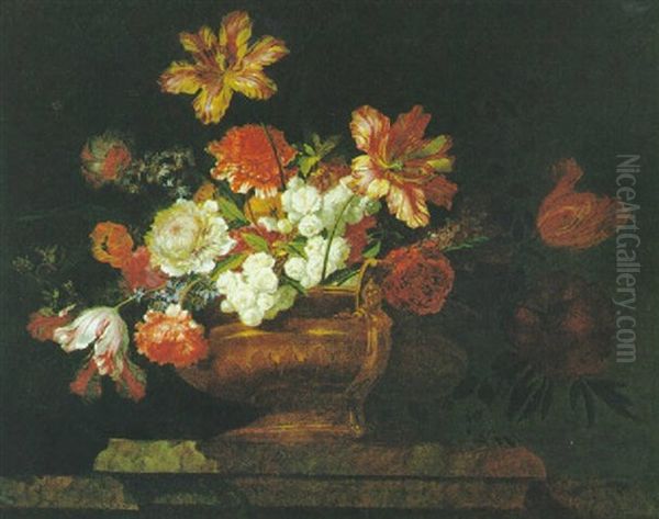 Blumenstraus In Einer Prunkvase Oil Painting by Jean-Baptiste Belin de Fontenay the Elder