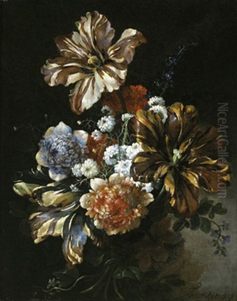 Bouquet De Tulipes Oil Painting by Jean-Baptiste Belin de Fontenay the Younger