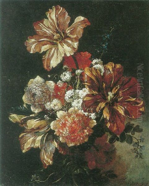 Still Life Of A Bouquet Of Flowers Oil Painting by Jean-Baptiste Belin de Fontenay the Younger